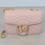 Talia Chevron Crossbody Bag - Pink