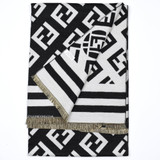 Fifi Reversible Fendi Inspired Scarf - Black / White