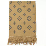 Lou Reversible Designer Inspired Scarf - Camel / Grey