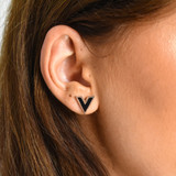 Vivi V Designer Inspired Stud Earrings - Rose Gold