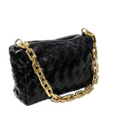 Angel Designer Inspired Chain Padded Cassette Bag - Black