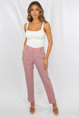 Shannon Designer Inspired Tailored Trousers - Rose