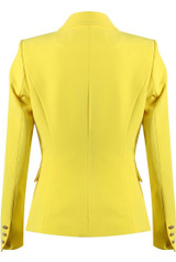 Victoria Gold Button Double Breasted Tailored Blazer - Yellow