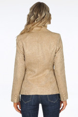 Georgia Knitted Hopsack Double Breasted Tailored Blazer - Beige