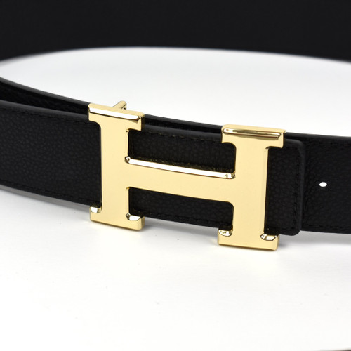 Marley Real Leather Initial H Belt - Black