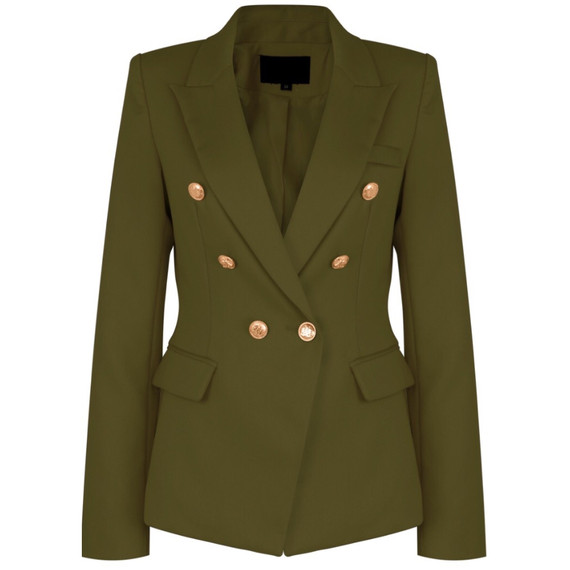 Victoria Balmain Inspired Tailored Blazer khaki