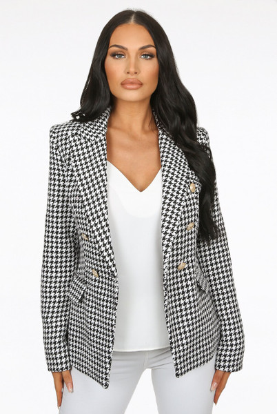 balmain houndstooth blazer