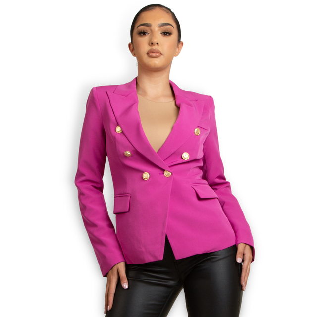 Women’s Blazer – Tailored Fit – Double-Breasted – Gold Buttons – Notched Lapel Formal Wear main image 1