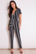 Jasmine Short Sleeved Striped Jumpsuit