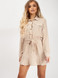 Casey Frill Hem Mini Shirt Dress - Nude