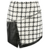 Cher Tweed PU Overlap Designer Inspired Mini Skirt - White