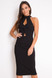 Isla Twist Front Midi Dress - Black