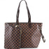 'Lets Shop' Check Tote Bag - Brown Check