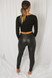 Celeste Faux Leather Biker Leggings in Black front view on back view