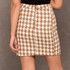 Justine Houndstooth Skirt in camel back view