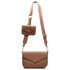 Taylor Designer Inspired Monogram Multi Pochette Bag - Brown