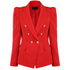 Amelia Puffed Sleeve Balmain Inspired Blazer - Red