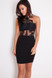 Darla Lace Bandeau Cold Shoulder Mini Dress - Black