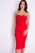 Carmel Knot Front Strapless Midi Dress - Red