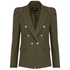 Amelia Puffed Sleeve Double Breasted Tailored Blazer - Khaki