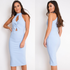 Isla Twist Front Midi Dress - Powder Blue