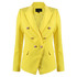 Victoria Gold Button Double Breasted Tailored Blazer - Yellow