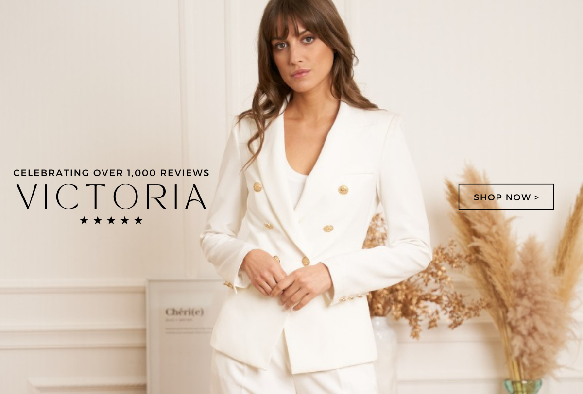 Victoria gold button womens tailored blazers - shop now