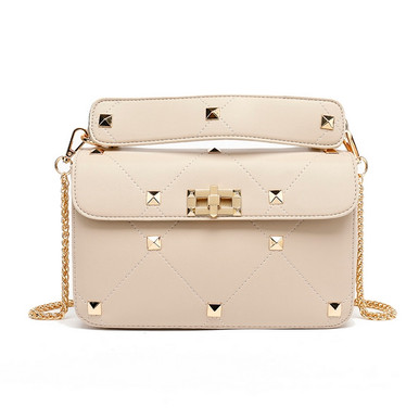 Normani Designer Inspired Stud Bag - Nude