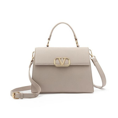 Silvia Top Handle V Designer Inspired Bag - Nude - Style Of Beyond