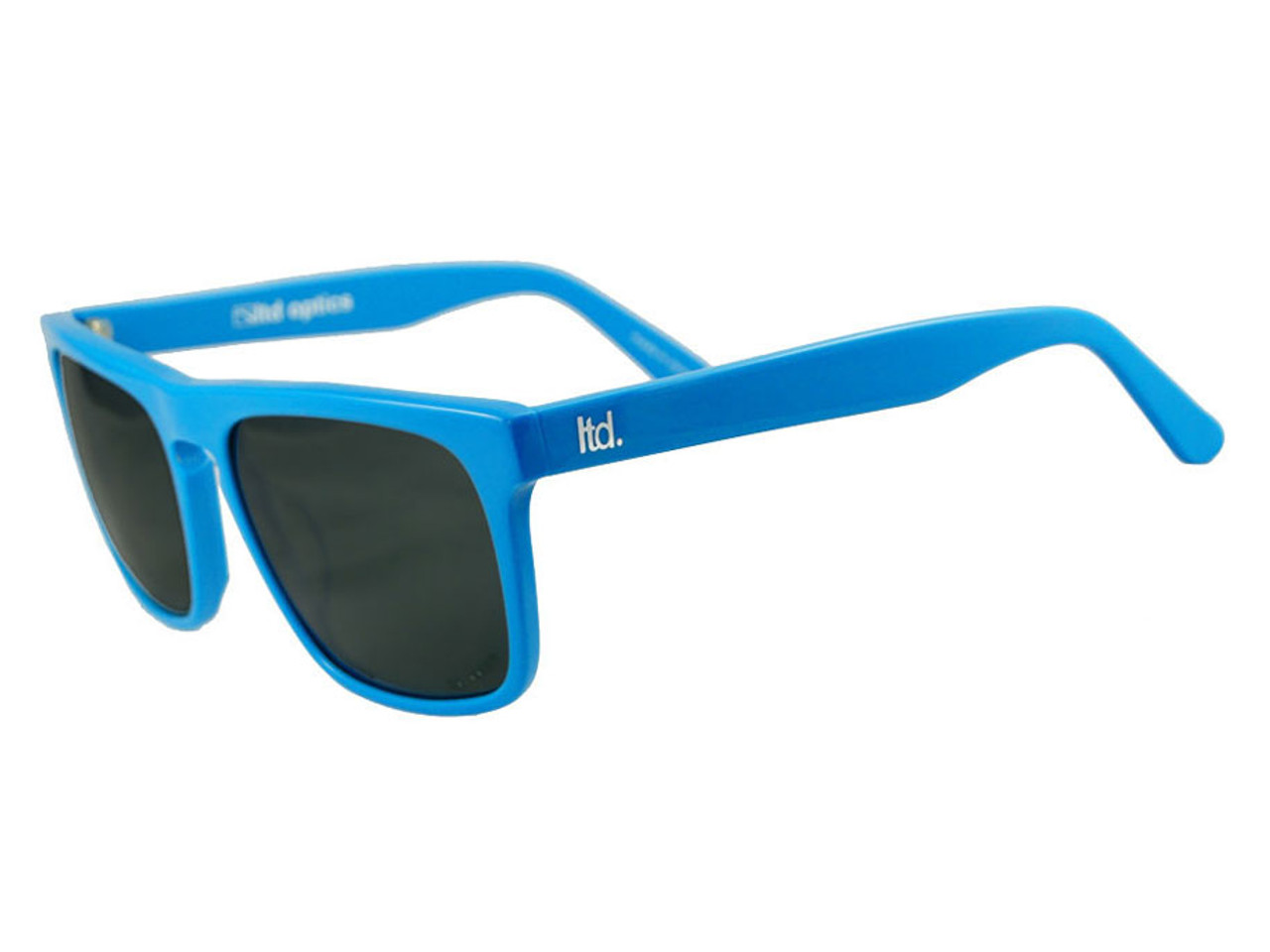 Dean Square Sunglasses, Matte Black & Blue Polarized