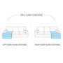 Sheffield U shaped sofa bed with storage D85/D90