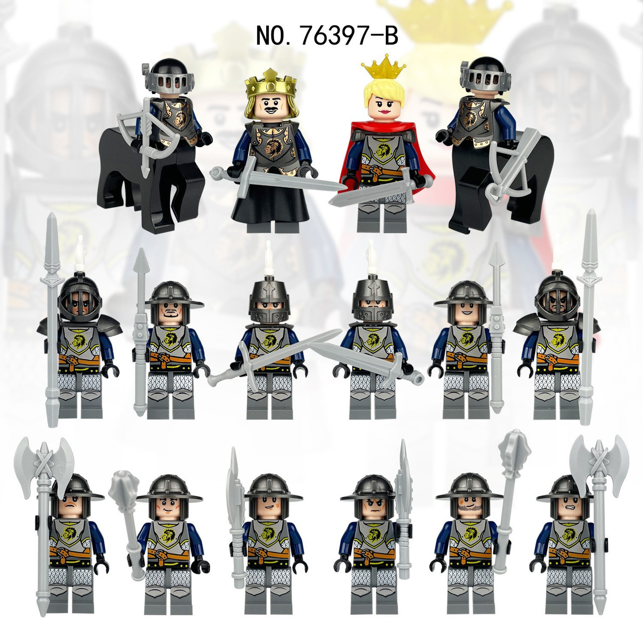 Medieval Knights and Soldiers Lot 16pcs - 76397-B - J's Little Things