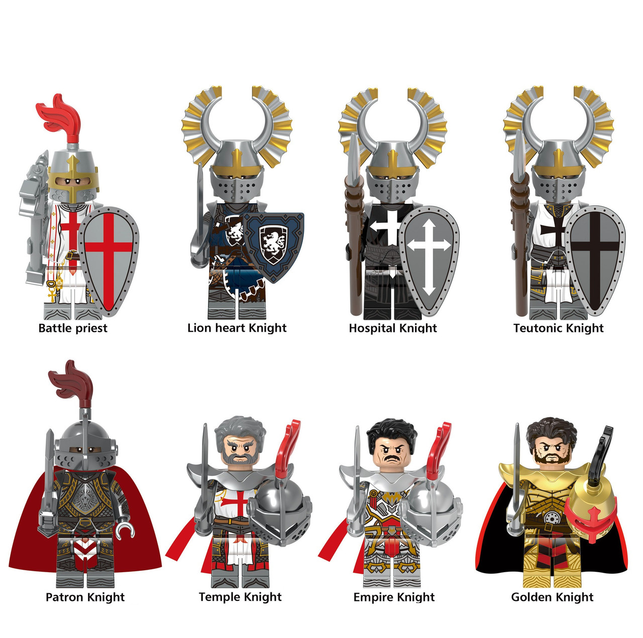 Medieval Lego Knight Army Custom Printed Lego Teutonic Knights
