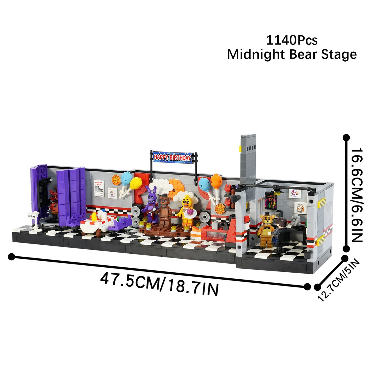 Five Nights at Freddy's Midnight Bear Stage Custom MOC Building