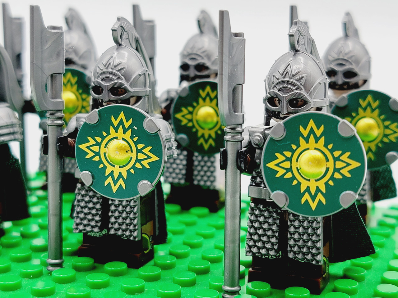 LOTR Rohan Royal Guards Heavy Long Axe Army 10 Minfiigures Set