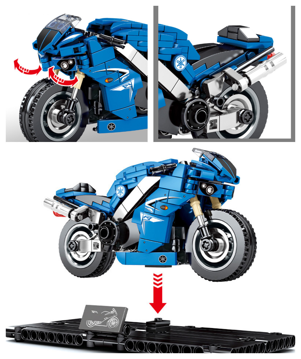 Motorcycle Custom Building Block Set Model 1 - J's Little Things