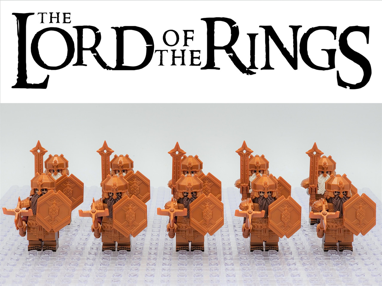 LOTR Mountain Dwarves Heavy Copper Army 10 Minifigures Set - J's