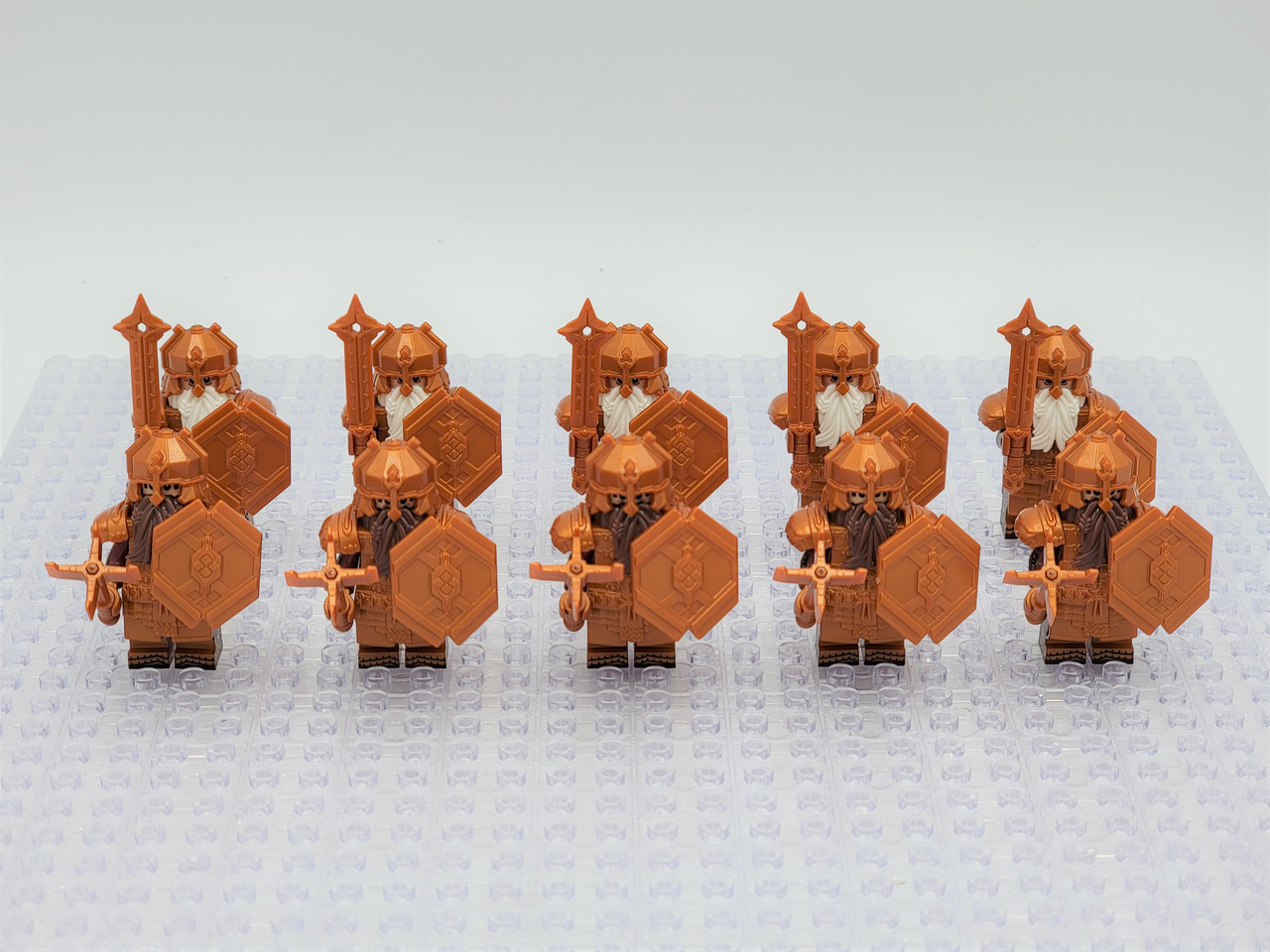 LOTR Mountain Dwarves Heavy Copper Army 10 Minifigures Set - J's
