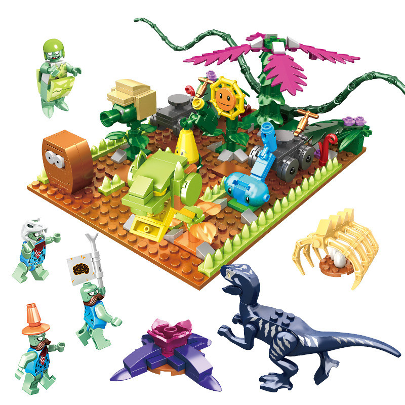 Plants vs Zombies Raptor Invasion 417pcs Custom Building Block Set