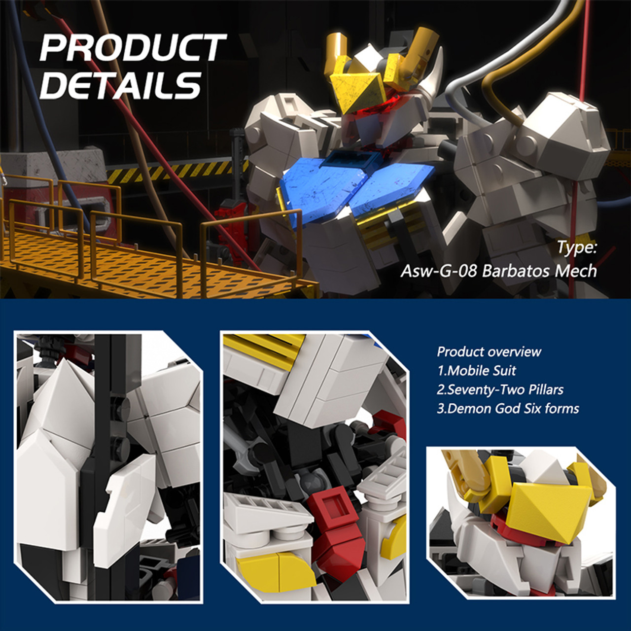 Gundam Barbatos 4th Form MOC Building Block Set 900pcs
