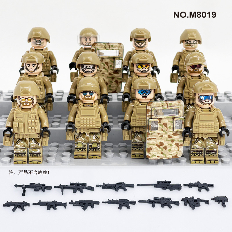 Army Sand Camo Special Forces Custom 12 Minifigures + Accessories