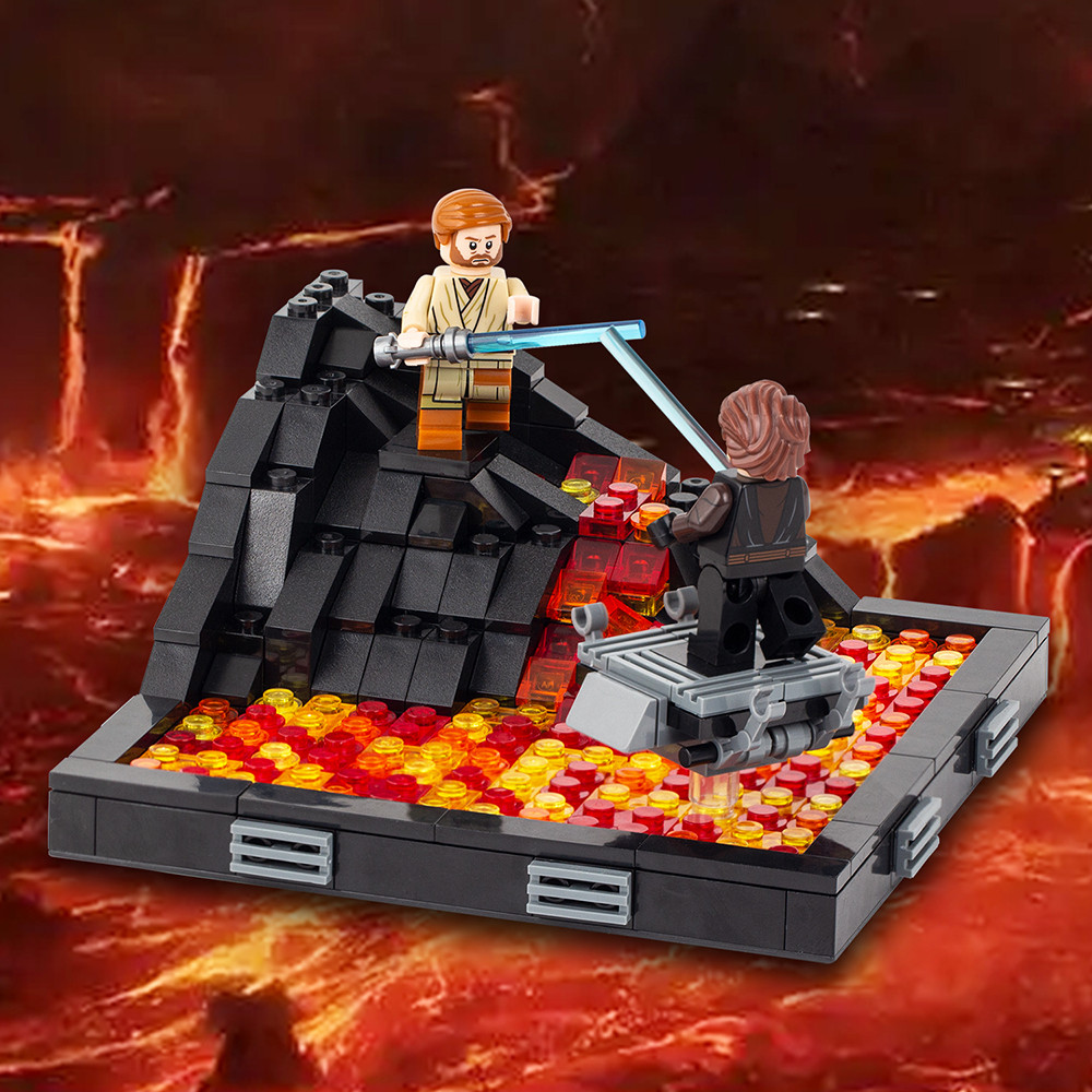 Anakin And Obi Wan Lego Set Star Wars MOC Duel On Mustafar