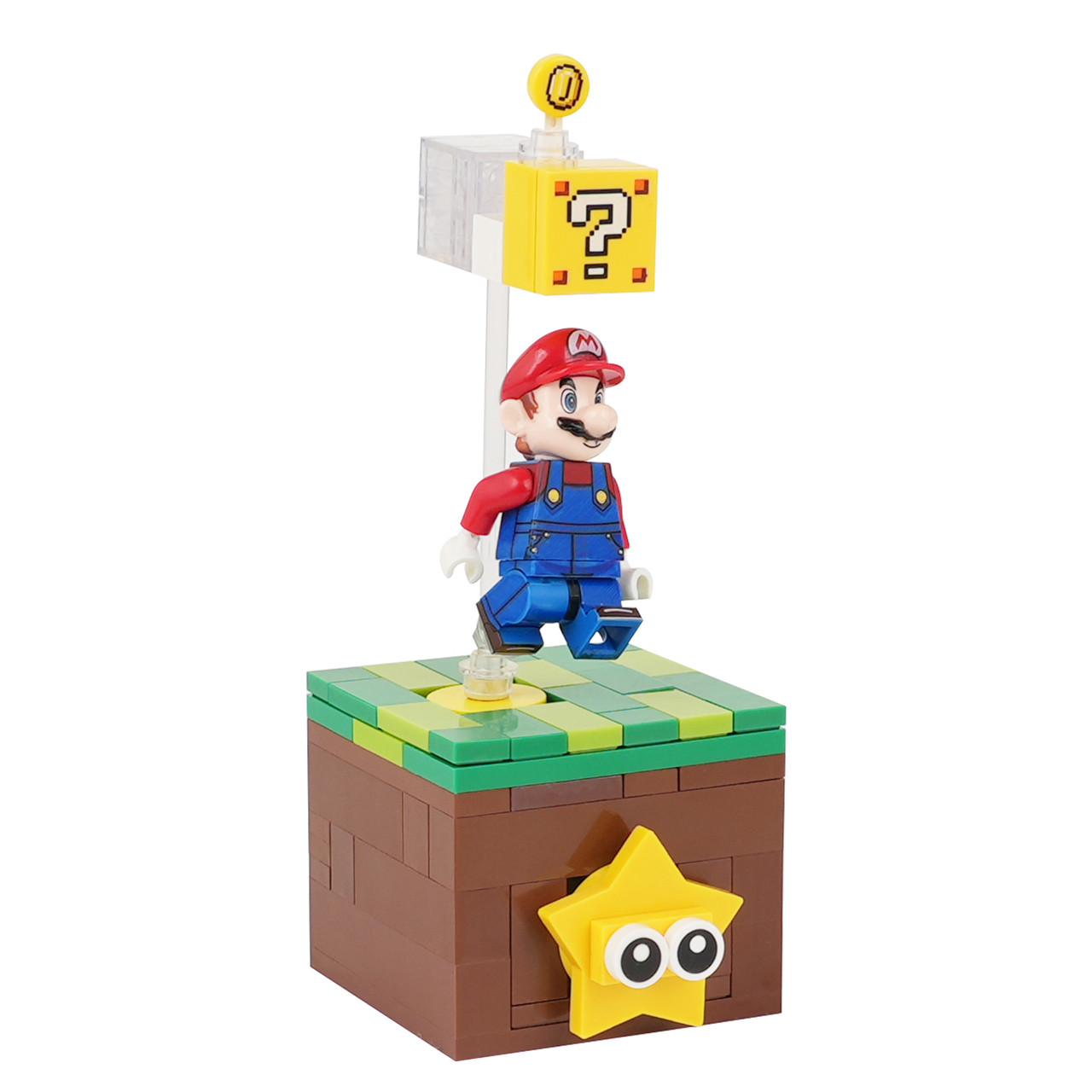 マリオネット　custom order Super Mario Brothers Mario Jump Question Mark Custom MOC