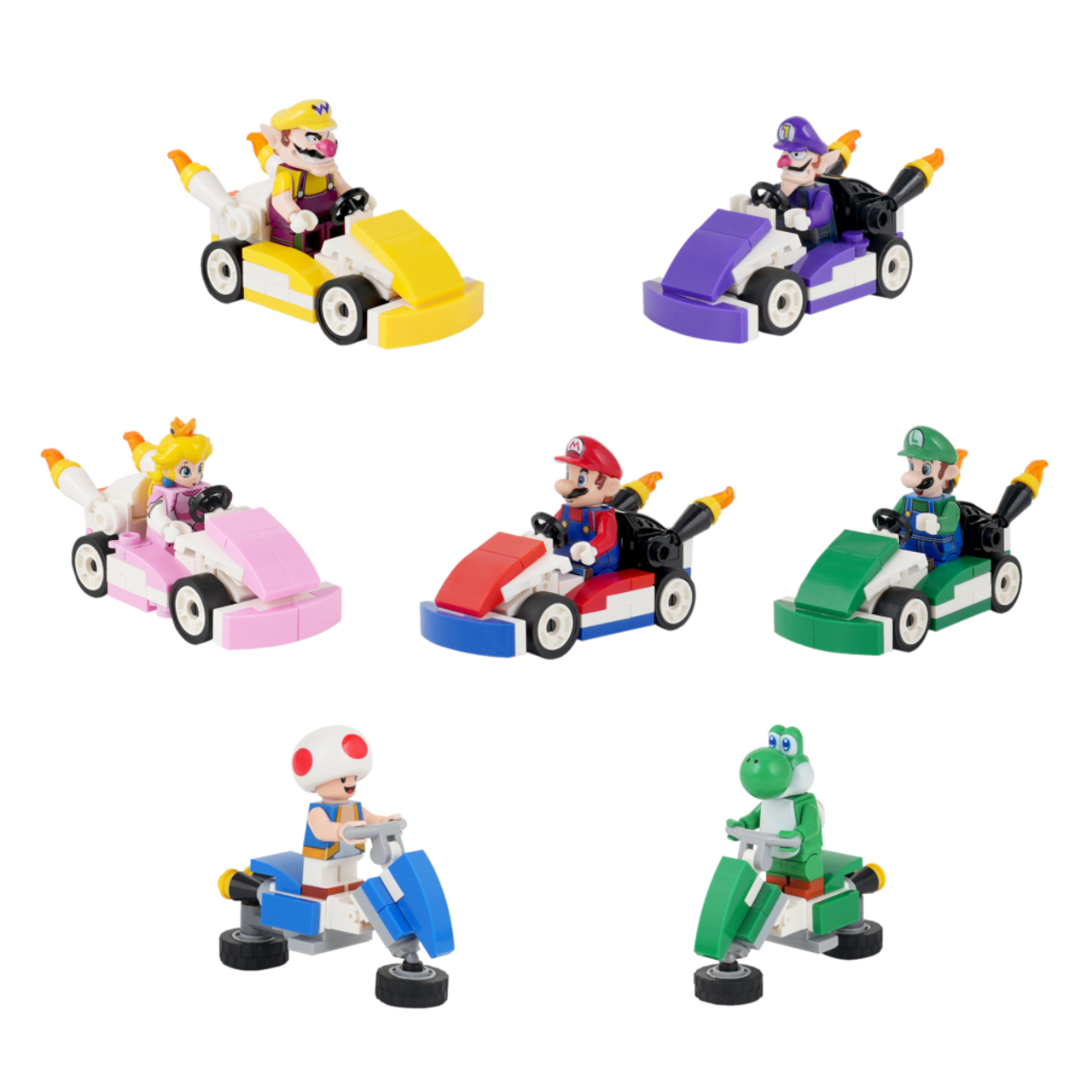 Super Mario Brothers Mario Kart Custom MOC Building Minifigures Set
