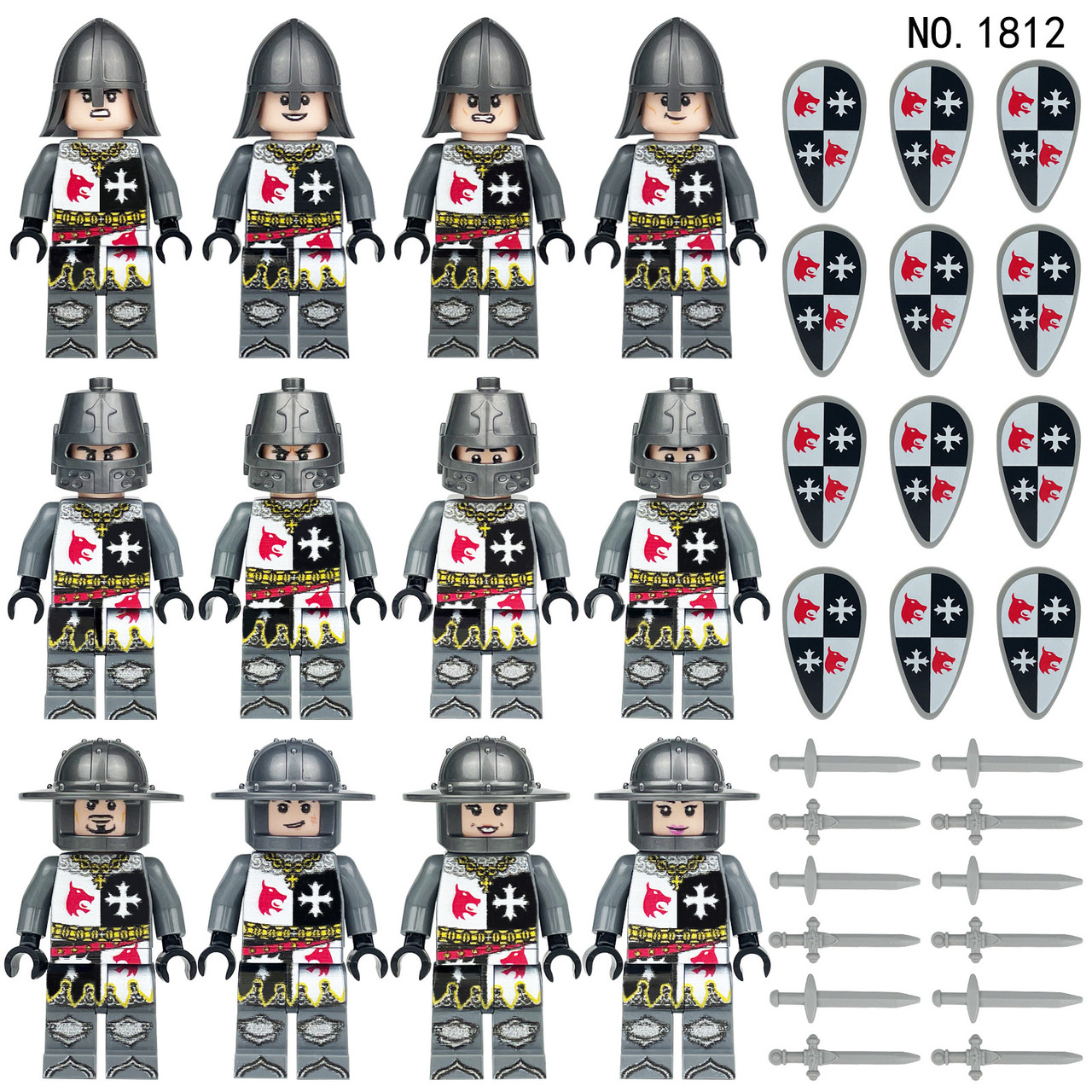 Medieval Knights and Soldiers Lot 12pcs - 1812 - J's Little Things