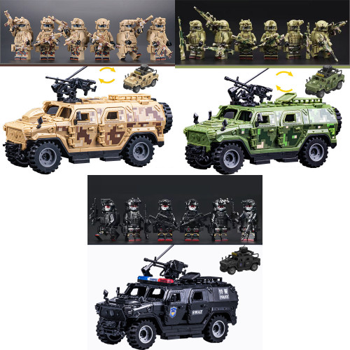SWAT Team Special Forces 6 Custom Minifigures + Tactical Truck