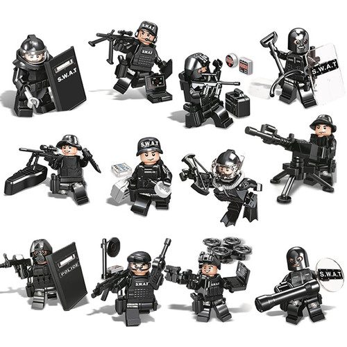 SWAT Team 12 Minifigures + Massive Accessories Lot C500