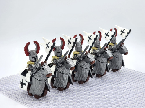 Mounted Teutonic Knights Armored Warhorse Set 10pcs XH