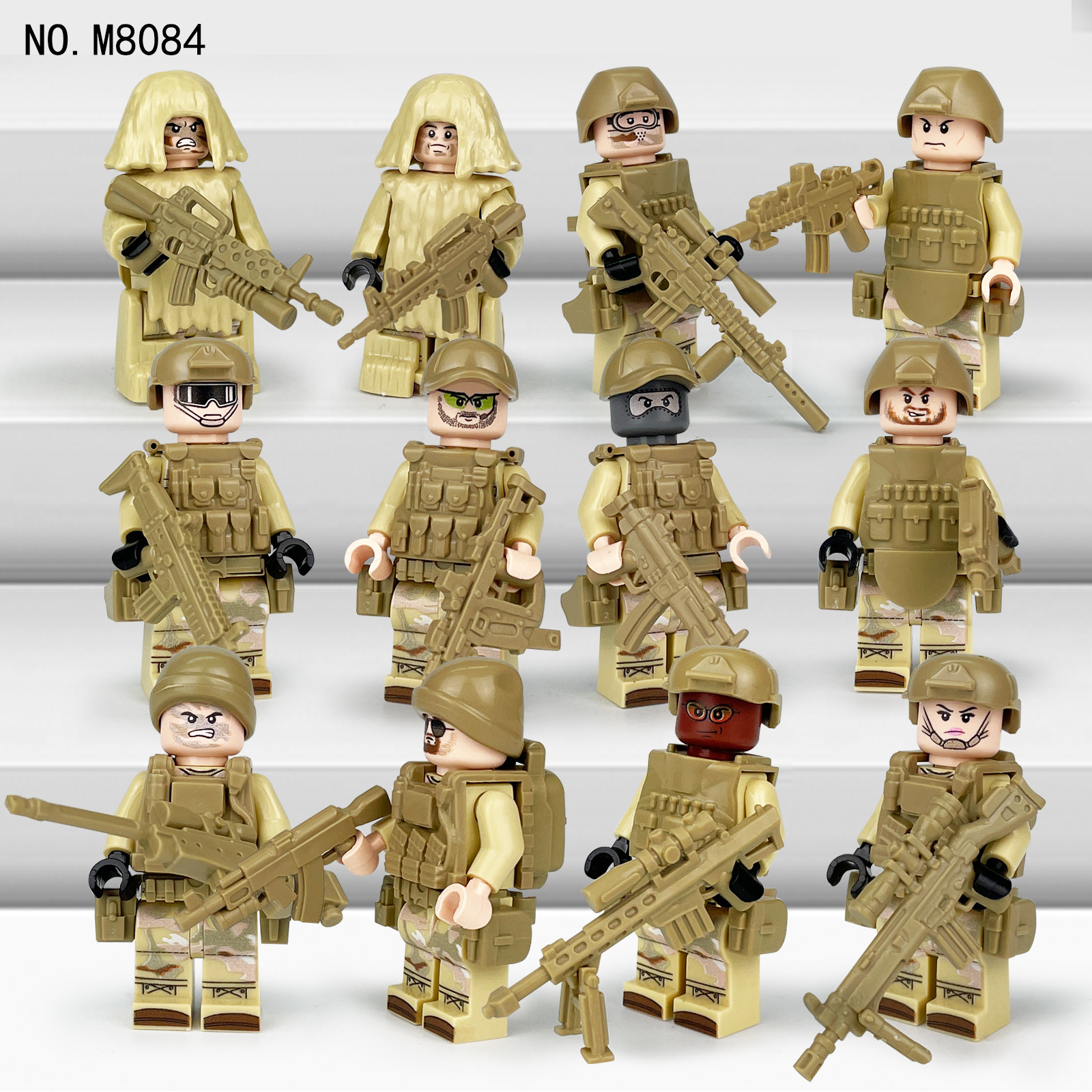 Army Special Forces 12 Custom Minifiguress - M8084 - J's Little Things