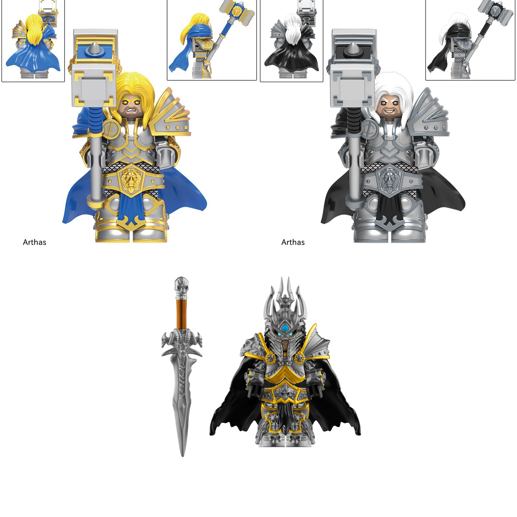 World of Warcraft Lich King Arthas Custom Minifigures J's Little